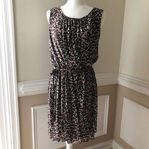 Lily Brown w/ Dot Print Dress- L